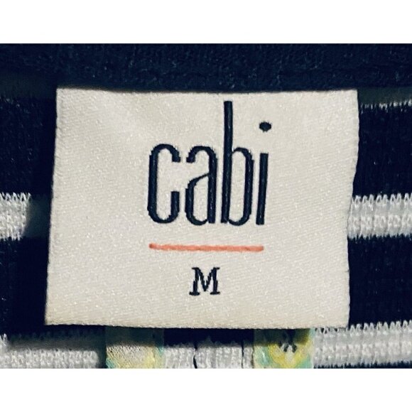 Cabi Jacket Womens Medium Maritime Navy Blue Stripe Knit Trench Nautical 5151 - Picture 5 of 7